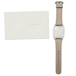 NEW Leather Watch Band iwatch Apple Compatible 42mm Ivory White(Beige Tan Color)